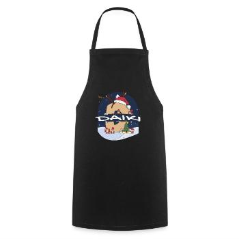 Nom Daiki génial w Santa Hat dans le thème de Noël - Tablier de cuisine - noir - Devant - AI Model Male 185 dark (185cm)