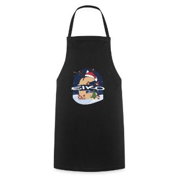 Génial Eiko Nom w Santa Hat dans le thème de Noël - Tablier de cuisine - noir - Devant - AI Model Male 185 dark (185cm)