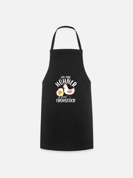 Ich liebe Hühner Die kacken Frühstück Huhn Bauernh - Kochschürze - Schwarz