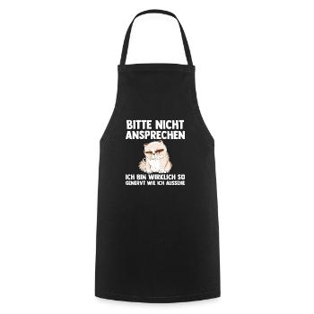 Katze Bitte Nicht Ansprechen - Kochschürze - Schwarz - Vorne - AI Model Male 185 dark (185cm)