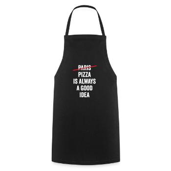 Pizza is Always a Good Idea - Cooking Apron - black - Front - AI Model Male 185 dark (185cm)
