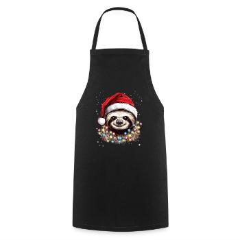 Cute Sloth Art Christmas - Christmas Sloth Design - Cooking Apron - black - Front - AI Model Male 185 dark (185cm)