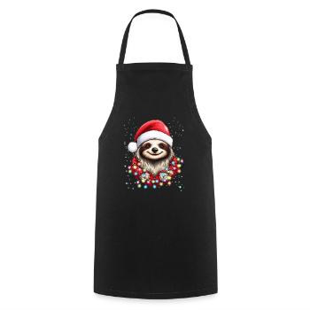 Faules Faultier Weihnachtsdesign für Männer und Frauen - Kochschürze - Schwarz - Vorne - AI Model Male 185 dark (185cm)