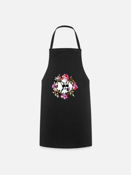 HUND MIT BLUMEN - Kochschürze - Schwarz