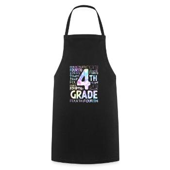 Tie Dye 4th Grade Typography Team Fourth Grade - Cooking Apron - black - Front - AI Model Male 185 dark (185cm)