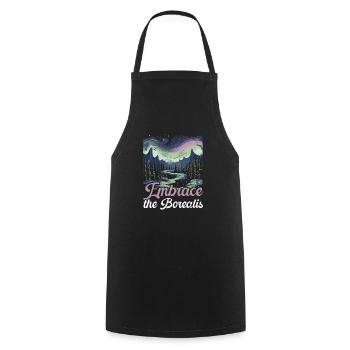 Aurora Borealis Dark Sky Nature Light Display - Cooking Apron - black - Front - AI Model Male 185 dark (185cm)