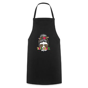 Lehrer Leben Unordnung Brötchen 100. Tag - Kochschürze - Schwarz - Vorne - AI Model Male 185 dark (185cm)