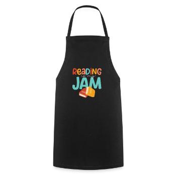 Reading is my passion Funny teacher - Cooking Apron - black - Front - AI Model Male 185 dark (185cm)