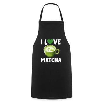Matcha Tea Latte Lover For Green Tea Funny Matcha - Cooking Apron - black - Front - AI Model Male 185 dark (185cm)