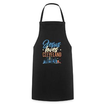 Cleveland State Ohio USA America United States - Cooking Apron - black - Front - AI Model Male 185 dark (185cm)