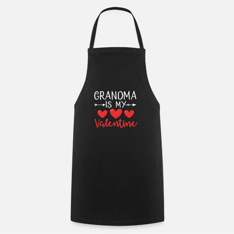 Grand-mère est ma Saint-Valentin drôle de Saint-Valentin - Tablier de cuisine - noir