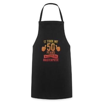 Funny 50 Years Old Joke 50th Birthday Gag Humor - Cooking Apron - black - Front - AI Model Male 185 dark (185cm)