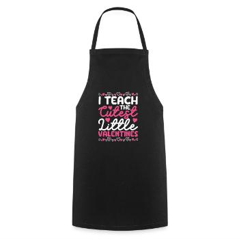 I'm teaching the sweetest little Valentine's Day - Cooking Apron - black - Front - AI Model Male 185 dark (185cm)