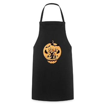 Jack O Lantern Scary Carved Pumpkin Face Halloween - Cooking Apron - black - Front - AI Model Male 185 dark (185cm)