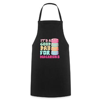 Macarons Kekse Bäcker Französisches Dessert Lustig - Kochschürze - Schwarz - Vorne - AI Model Male 185 dark (185cm)