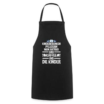 Pfleger Pflegekraft Kinderkrankenpflegerin - Kochschürze - Schwarz - Vorne - AI Model Male 185 dark (185cm)
