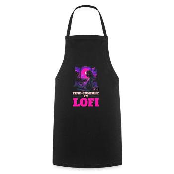 Lofi Music Lover Low Fidelity Japanische Ästhetik - Kochschürze - Schwarz - Vorne - AI Model Male 185 dark (185cm)