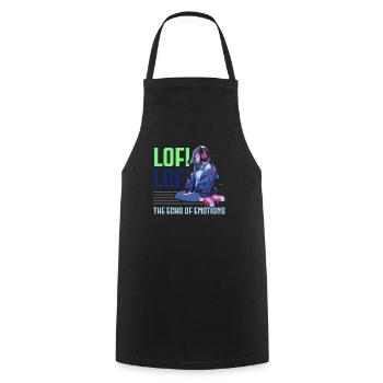 Lofi Music Lover Low Fidelity Japanische Ästhetik - Kochschürze - Schwarz - Vorne - AI Model Male 185 dark (185cm)