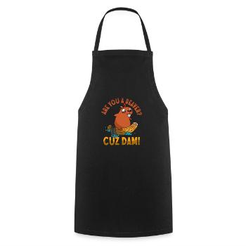 Are You A Beaver? Cuz Dam! Animal Rodent - Cooking Apron - black - Front - AI Model Male 185 dark (185cm)