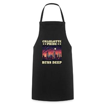 Charlotte North Carolina USA America United States - Cooking Apron - black - Front - AI Model Male 185 dark (185cm)