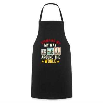 Stamp Collector Postage Stamping Philatelist Men - Cooking Apron - black - Front - AI Model Male 185 dark (185cm)