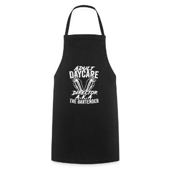 Adult Daycar Director A.K.A The Bartender Cocktail - Cooking Apron - black - Front - AI Model Male 185 dark (185cm)