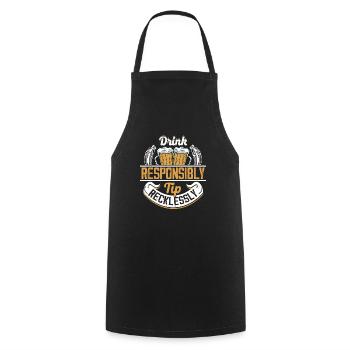 Drink Responsibly Tip Reckless Barman Cocktail B - Cooking Apron - black - Front - AI Model Male 185 dark (185cm)