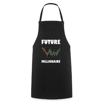 Future Millionaire Stock Market Trading Trader Inv - Cooking Apron - black - Front - AI Model Male 185 dark (185cm)
