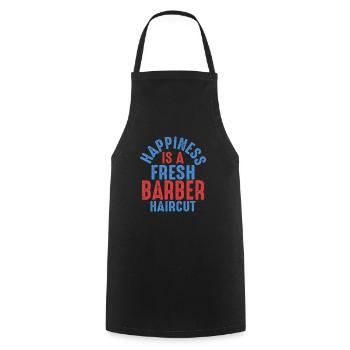 Happiness Is A Fresh Barber Haircut Barbershop Bea - Cooking Apron - black - Front - AI Model Male 185 dark (185cm)