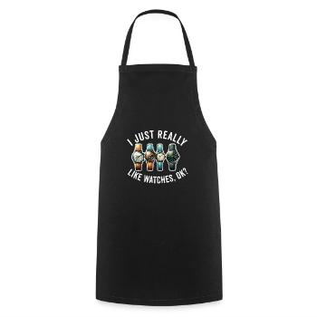 Watch Collector Horologist Collecting Watches - Cooking Apron - black - Front - AI Model Male 185 dark (185cm)