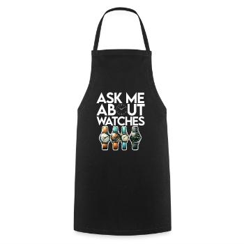 Watch Collector Horologist Collecting Watches - Cooking Apron - black - Front - AI Model Male 185 dark (185cm)