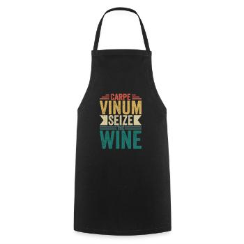 Carpe Vinum Saisir le vignoble viticole - Tablier de cuisine - noir - Devant - AI Model Male 185 dark (185cm)