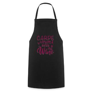 Carpe Vinum Saisir Le Vignoble Viticole - Tablier de cuisine - noir - Devant - AI Model Male 185 dark (185cm)