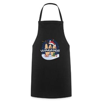 Awesome Wagner Name w Santa Hat in Xmas Theme - Cooking Apron - black - Front - AI Model Male 185 dark (185cm)