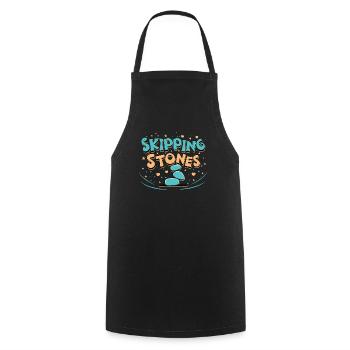 Skipping Stones - Kochschürze - Schwarz - Vorne - AI Model Male 185 dark (185cm)