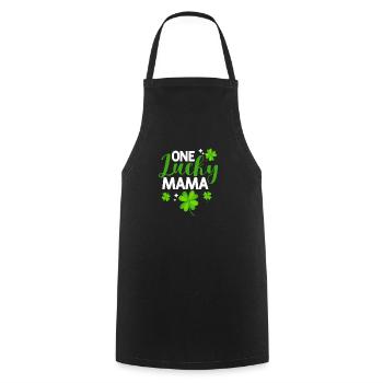 Eine glückliche Mama St. Patricks Day Kleeblätter - Kochschürze - Schwarz - Vorne - AI Model Male 185 dark (185cm)