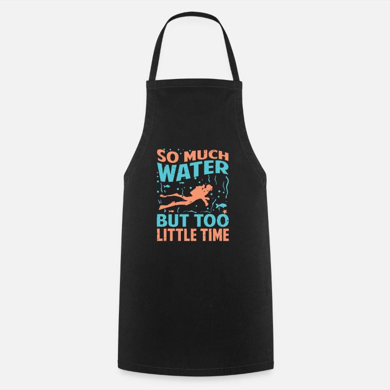 Tant d’eau mais trop peu de temps - Tablier de cuisine - noir