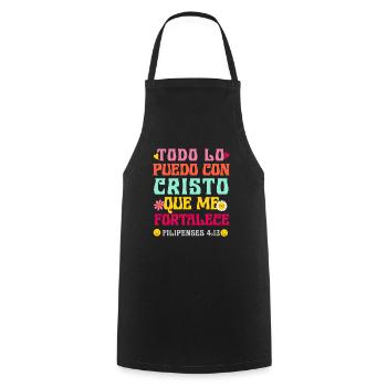 Camiseta Cristiana Para Mujer En Espanol Spanish - Cooking Apron - black - Front - AI Model Male 185 dark (185cm)