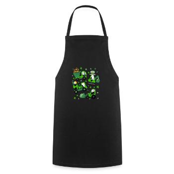 La Saint-Patrick de la Saint-Patrick grue camion excavatrice construction trèfle - Tablier de cuisine - noir - Devant - AI Model Male 185 dark (185cm)