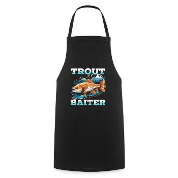 Speckled Trout Fish Fisher Fisherman Fishing - Cooking Apron - black - Front - AI Model Male 185 dark (185cm)