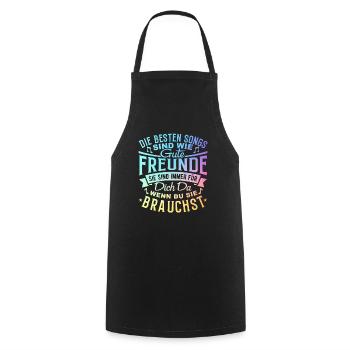 Die besten Songs sind wie Freunde..... T-Shirt - Kochschürze - Schwarz - Vorne - AI Model Male 185 dark (185cm)