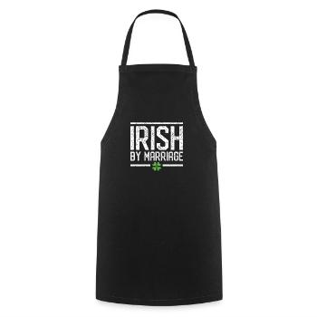 Irlandais par mariage St. Patrick’s Day Shamrock Green - Tablier de cuisine - noir - Devant - AI Model Male 185 dark (185cm)