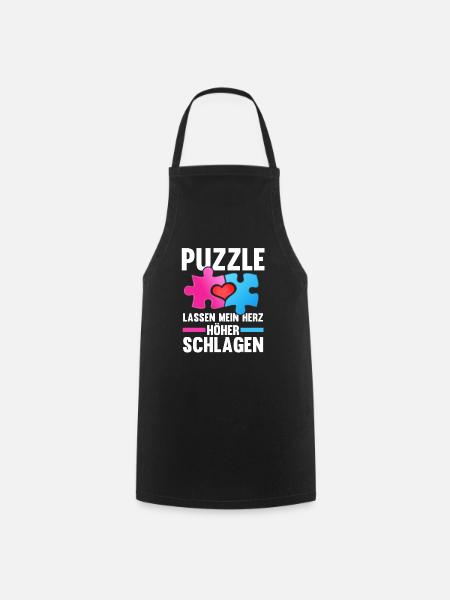 Puzzlefan Puzzler Puzzleteile Puzzle - Kochschürze - Schwarz