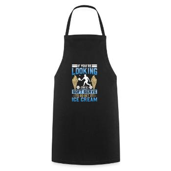 Vous cherchez un service doux ? Allez chercher de la crème glacée ! - Tablier de cuisine - noir - Devant - AI Model Male 185 dark (185cm)