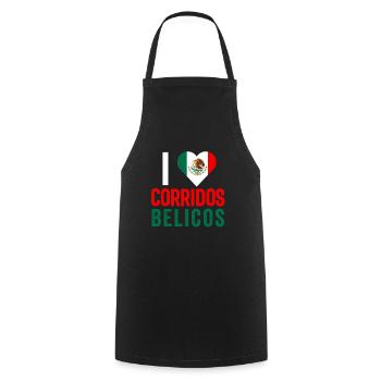 Corridos Belicos Tumbados Merch Camiseta Música - Tablier de cuisine - noir - Devant - AI Model Male 185 dark (185cm)