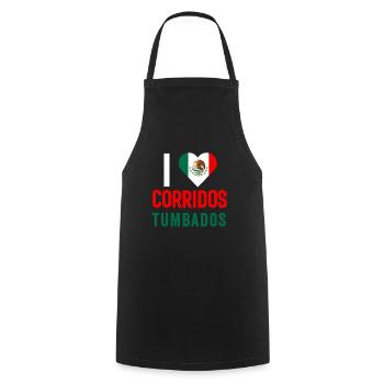 Corridos Belicos Tumbados Merch Camiseta Música - Tablier de cuisine - noir - Devant - AI Model Male 185 dark (185cm)