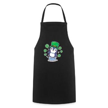Irish Penguin Leprechaun Tier niedlich Vogel - Kochschürze - Schwarz - Vorne - AI Model Male 185 dark (185cm)
