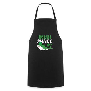 Irischer Hai Grün Lustig St Patricks Day Tier - Kochschürze - Schwarz - Vorne - AI Model Male 185 dark (185cm)