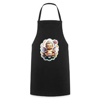 Baby Buddha - meditation yoga relaxation - Cooking Apron - black - Front - AI Model Male 185 dark (185cm)