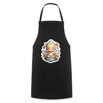 Baby Buddha - meditation yoga relaxation - Cooking Apron - black - Front - AI Model Male 185 dark (185cm)
